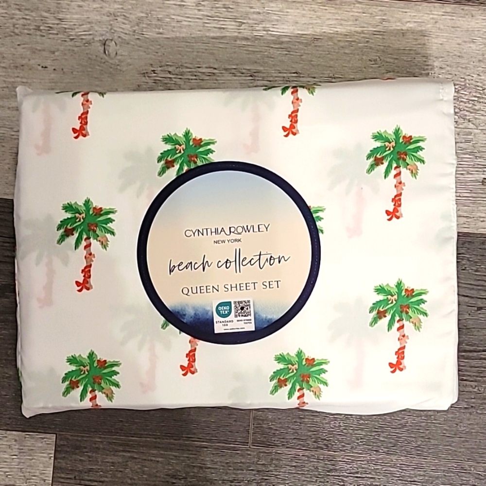 🌲NWT🌲Cynthia Rowley Christmas Tree Queen Sheets